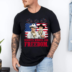 Western Cowboy Biscuits Freedom Fourth of July T-Shirt