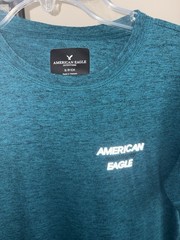American Eagle Outfitters Men’s Teal Logo Crew Neck Short Sleeve Knit T-Shirt S