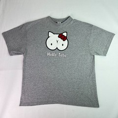 Y2K Hello Kitty Titty Parody White Short Sleeve Graphic Shirt Men’s 2XL