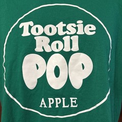 Vintage Tootsie Roll Pop Apple Green & White Shirt Size XL Mens