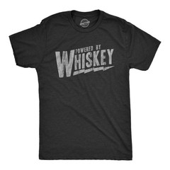 Mens Powered By Whiskey T Shirt Funny Sarcastic Drinking Vintage Retro Graphic