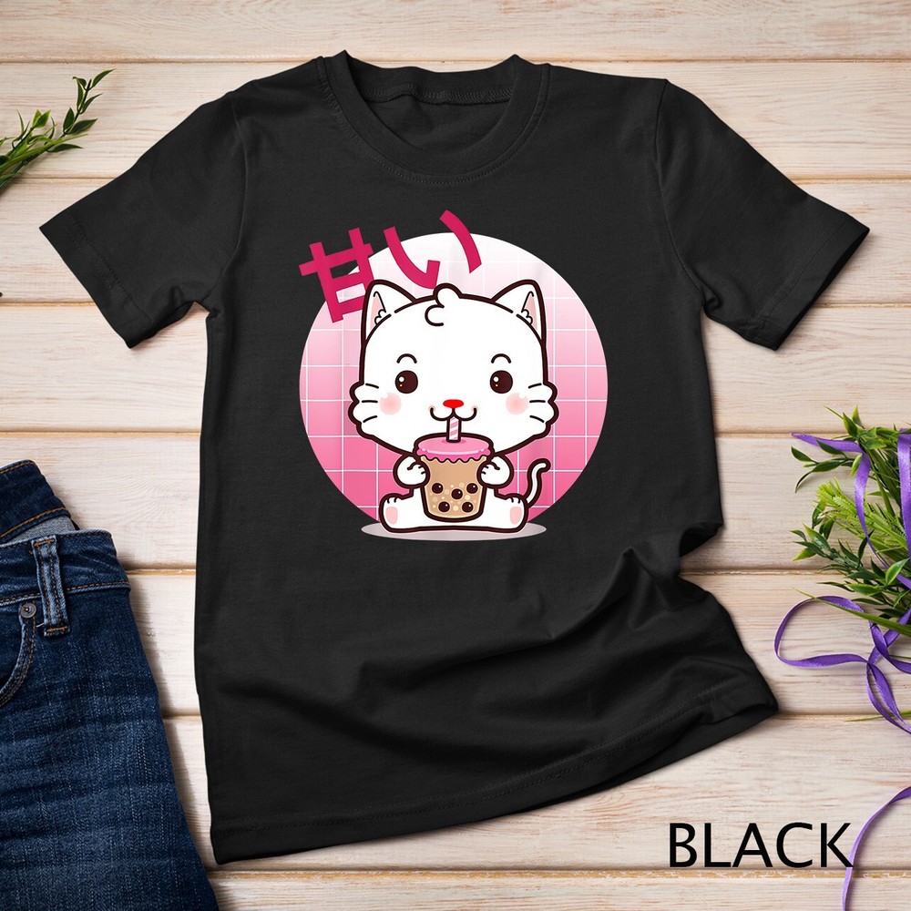 Cat Boba Tea Bubble Tea Anime Kawaii Neko Gifts Girls Teens Unisex T-shirt