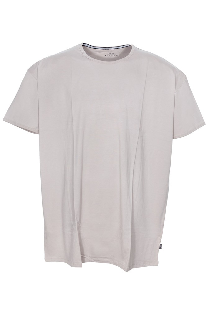 Kitaro T-Shirt Short Sleeve Crew Neck Base Solid Color Cotton Plus Size