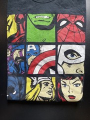 Marvel Size Medium Black T Shirt Short Sleeve Comic Book Graphic Tee Avengers