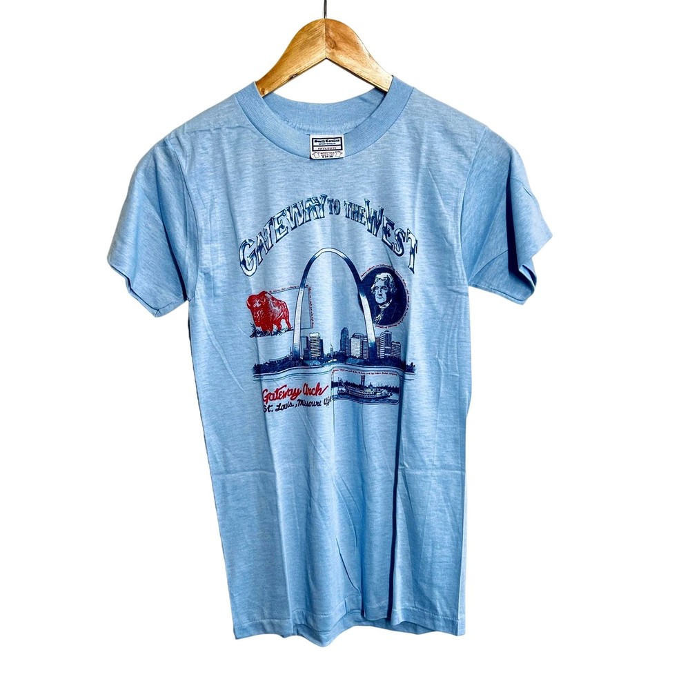 Vintage Gateway Arch St Louis MO T Shirt S Small 70s 80s Deadstock Graphic Tee