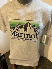 Marmot Mountain Works Men’s T-Shirt Gray Heather – Cotton Poly Small – NWT