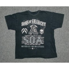Sons of Anarchy T Shirt Mens XXL Black Faded SAMCRO Reaper Graphic SOA Biker