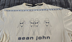 VTG Sean John Men’s 100% Cotton Ivory T-Shirt Dancing Bikini Girls Size XL ST45