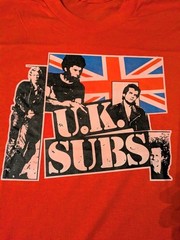 VINTAGE 80’S DEADSTOCK U.K. SUBS BAND SHIRT, SLEVELESS SINGLE STITCH PUNK ROCK