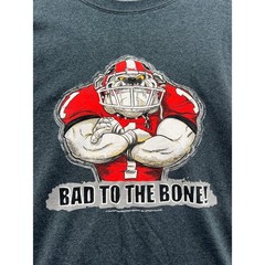 Gildan Georgia Bulldogs T Shirt Mens 2XL Gray Bad To The Bone UGA Graphic Tee
