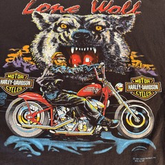 Vintage SSI 1991 Harley Davidson Lone Wolf Biker Motorcycle HD T-Shirt 0934