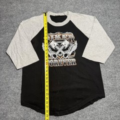 Vintage-style biker raglan baseball tee Size Large