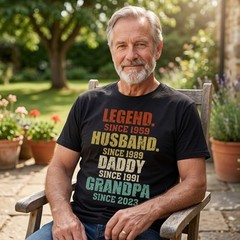 Personalised Mens Legend Husband Dad Grandpa Funny Fathers Day T-Shirt Tee #FD