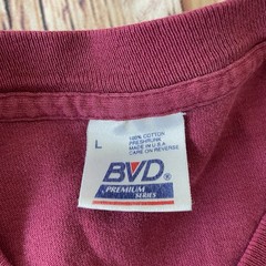 Vintage BVD Long Sleeve Blank Red T Shirt Size Large Classic Made In USA 90s