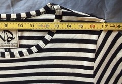 VERDARM Cropped Boat Neck Striped Short-Sleeve Top T-Shirt Sz 3 – S/M