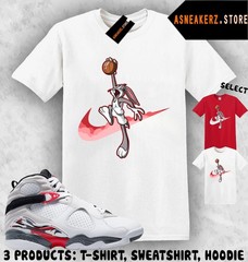 Tee Shirt Matching AJ 8 Bugs Bunny 2025 Match Sneaker Bugs Just Dunk It T-Shirt