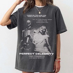 Lady Gaga Perfect Celebrity Mayhem Ball World Tour Charcoal T shirt
