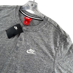 Nike Henley Shirt Mens Large Grey Long Sleeve Embroidered Logo 864952-091