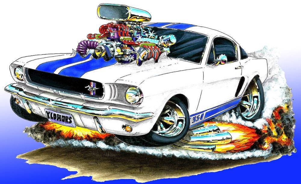 Shelby GT350 Mustang Muscle Car Art Print NEW