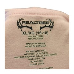 Realtree Hoodie Unisex Hooded Sweatshirt Camouflage XL/XG (16/18) Pink Interior