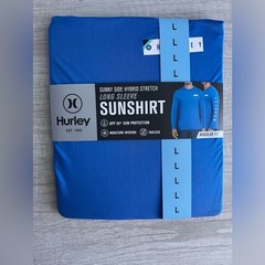Hurley Men’s Blue Long Sleeve UPF 50 Sun Protection Shirt Size Large