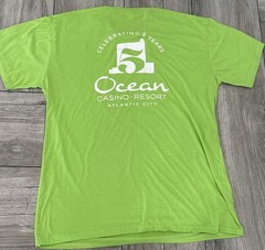 Neon Green Ocean Casino & Resort Atlantic City Light Weight Tee T-Shirt Size XL