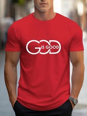 Comfortable Regular Fit Trendy Men’s Casual T-Shirt White Lines ‘GOD’ Print