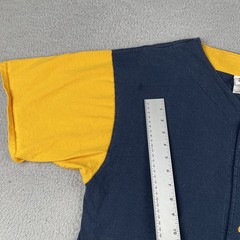 Vtg Badger Sport Baseball Button Up Shirt XL Blue & Yellow Peñasco New Mexico
