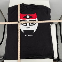 Octagon Wrestler Mask Graphic Black T Shirt Men Large