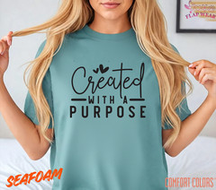 Unisex Created With A Purp T-Shirt, Men T shirt,Women T shirt Gift Christian Top