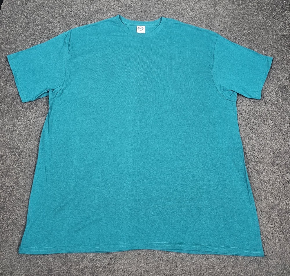 Men’s Crew Neck T Shirts 2XL Delta Pro Weight Teal Blue Cotton 5 Pk Short Sleeve