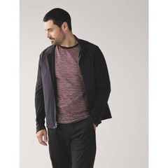 Lululemon Surge Warm Crew Raven Stripe Cranberry Heathered Black XXL
