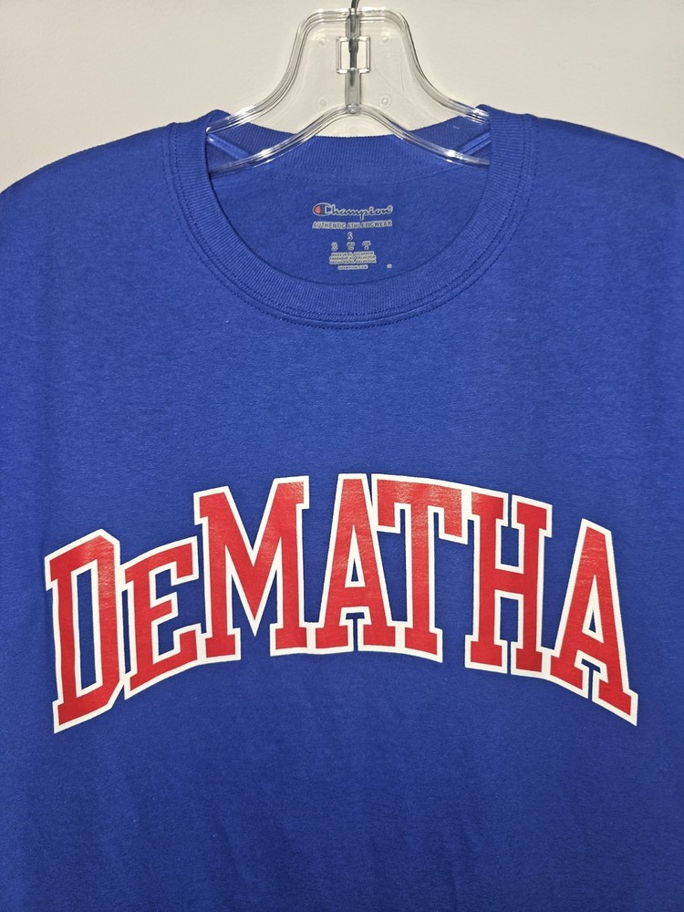 Champion Dematha Catholic High School Small Mens Blue Graphic Logo Tee