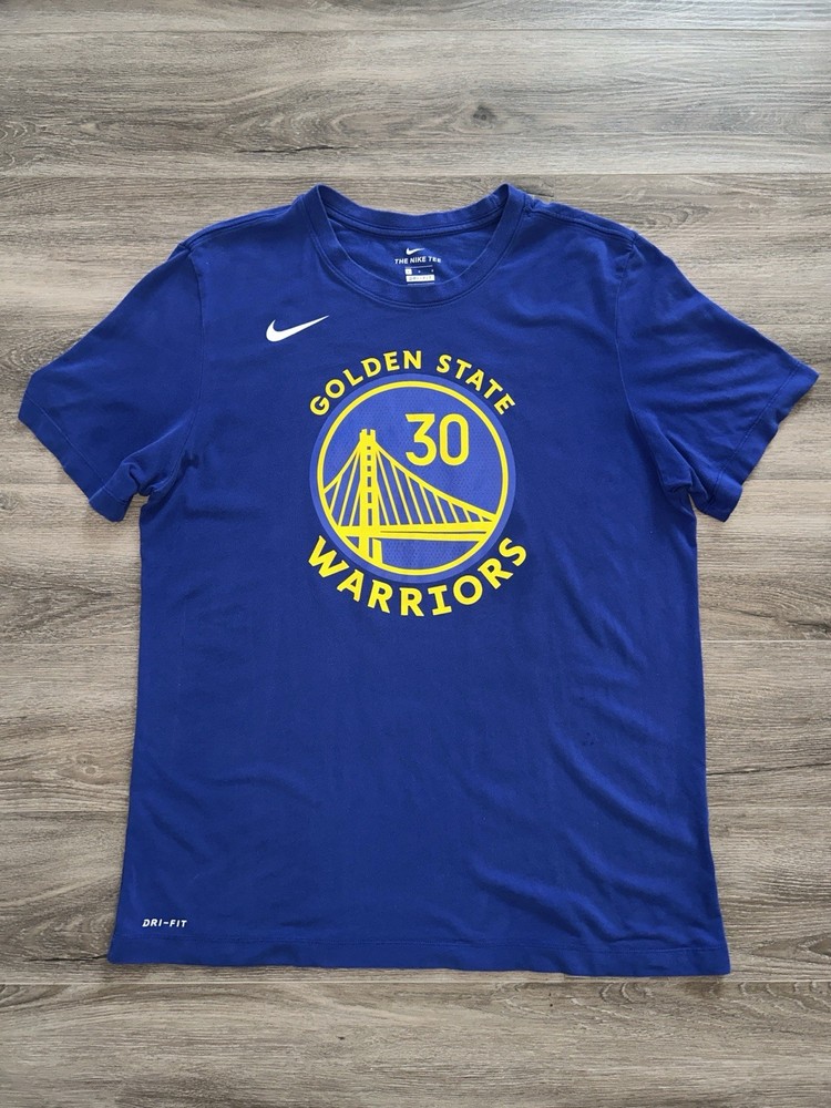 Nike Stephen Curry Men’s Large NBA Golden State Warriors Dri-FIT Shirt Tee Blue