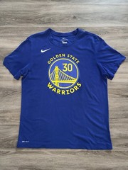 Nike Stephen Curry Men’s Large NBA Golden State Warriors Dri-FIT Shirt Tee Blue