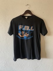 Vintage Rare 70s FBI Female Body Inspector Large Black T Shirt