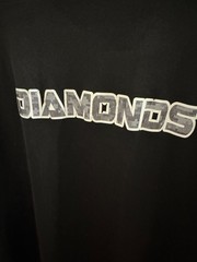 Diamonds, new era, black XL partial button up t-shirt