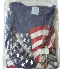 Men’s T-Shirt 2XL American Flag Red White & Blue Mountian Wolves Tie Dyed Plus