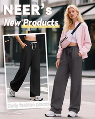 3 Pack Women’s Yoga Sweatpants Wide Leg Drawstring Baggy Pants Casual Loose W…