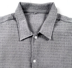 Men’s 4XL Gray Textured Fabric Shorts Sleeve T-shirt Soft Corrugated Stretch