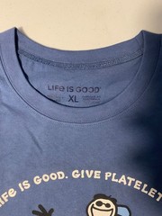 American Red Cross Life is Good Give Platelets XL T-Shirt – Platelet Donor Shirt