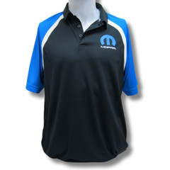 Mopar Logo Polyester Dry-Wicking Black/Blue Polo Shirt Official Licensed
