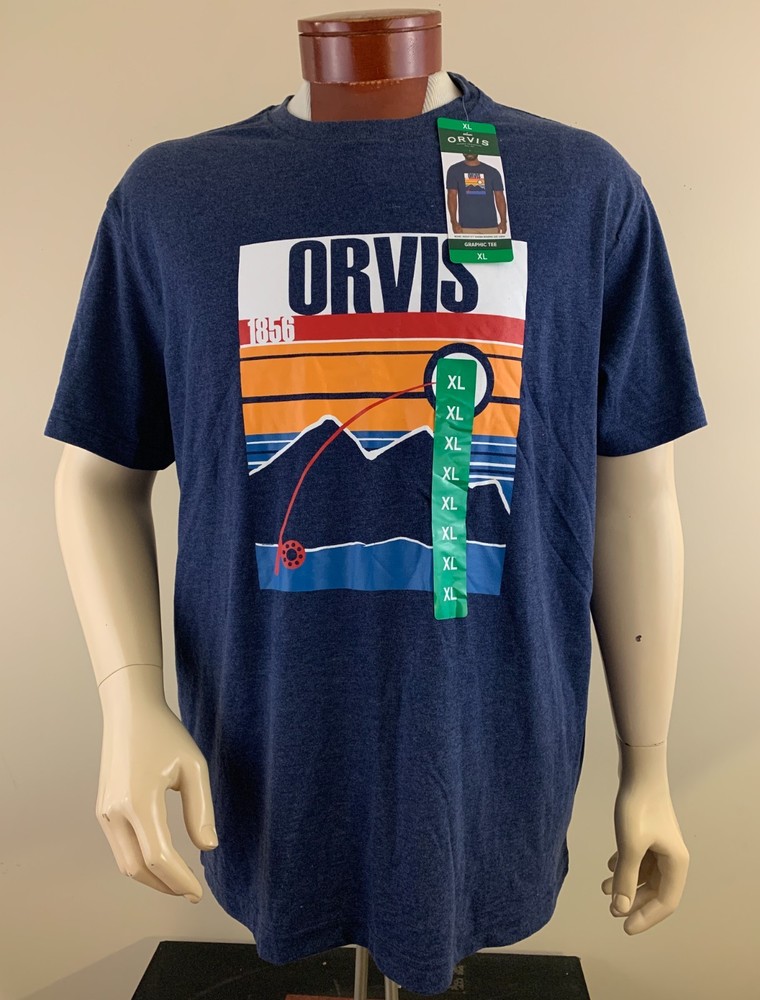ORVIS Men’s Classic Fit Mountans Fly Fishing Graphic T-Shirt Size XL NWT