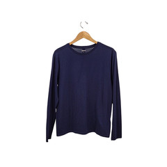 Quince Men 100% Merino Wool All-season Long Sleeve Base Layer Tee Blue M