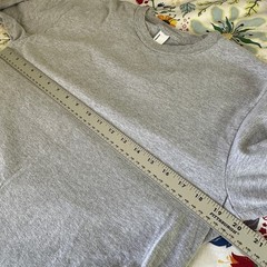 American Apparel Long Sleeve T-Shirt Mens Medium Grey Crew Neck Basic Cotton