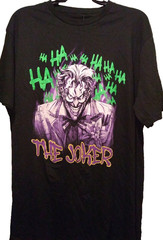 Batman DC Comics Joker Graphic T Shirt Screen Printed Cotton Black Tee Sz Large