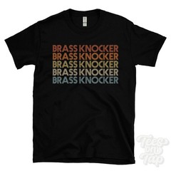 BRASS KNOCKER REPEATED RETRO STYLE T-SHIRT mens & womens uk place name gift