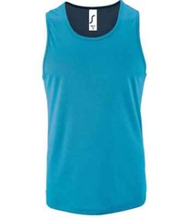 SOLs Mens Sporty Polyester Performance Tank Top Vest Sleeveless T-Shirt S-3XL