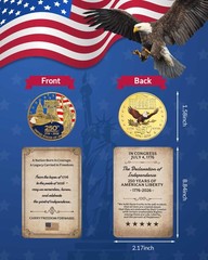 250 Anniversary USA Gift Set 250th Anniversary Socks Challenge Coins Card Tur…