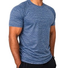 Men’s T-Shirt Activewear Sports Marl Short Sleeve Polyester Gym Fitness Top UK